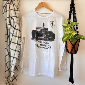 Vintage 1975 Niki Lauda World Champion Ferrari F1 Long Sleeve